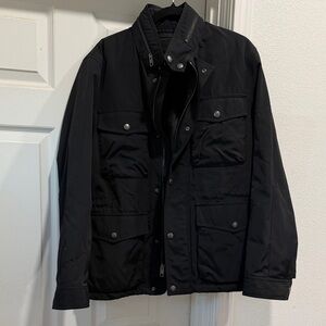 Coach Black Military Field Jacket with Utility Pockets